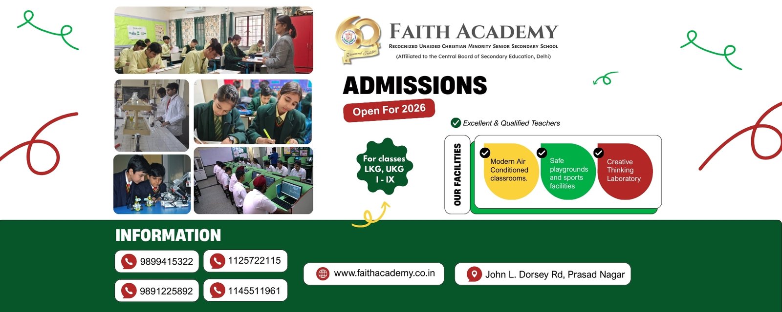 Blue & Yellow Simple School Admission Poster (2000 x 800 px)