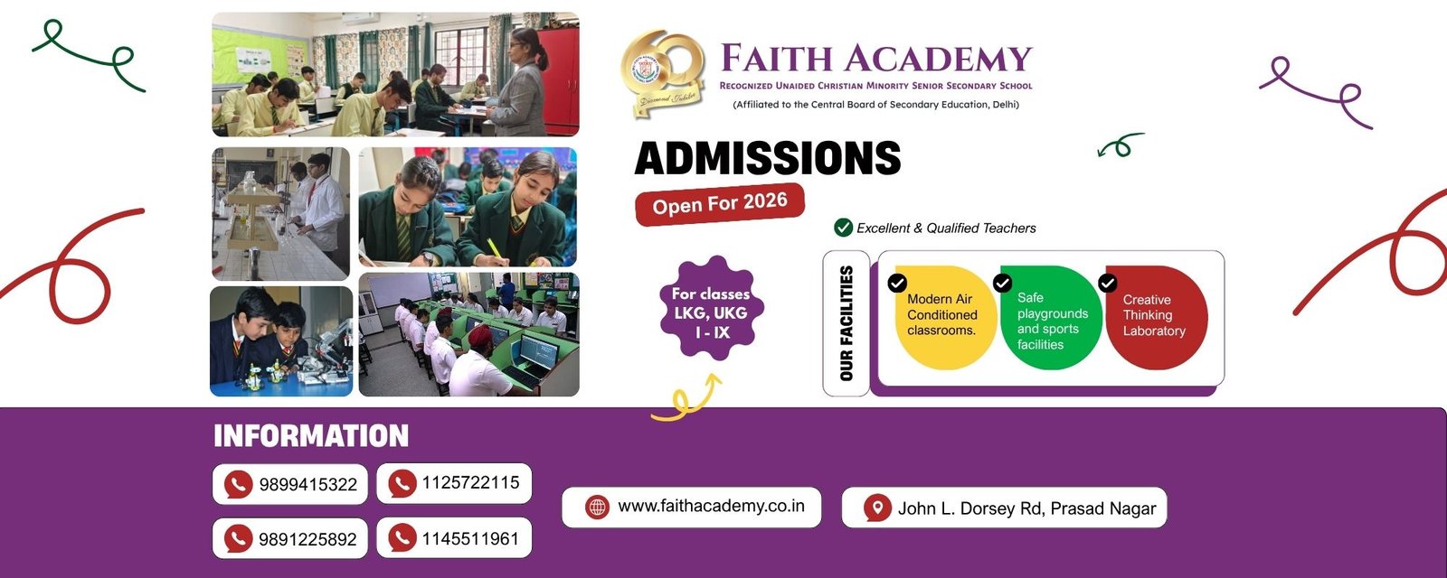 Blue & Yellow Simple School Admission Poster (2000 x 800 px)