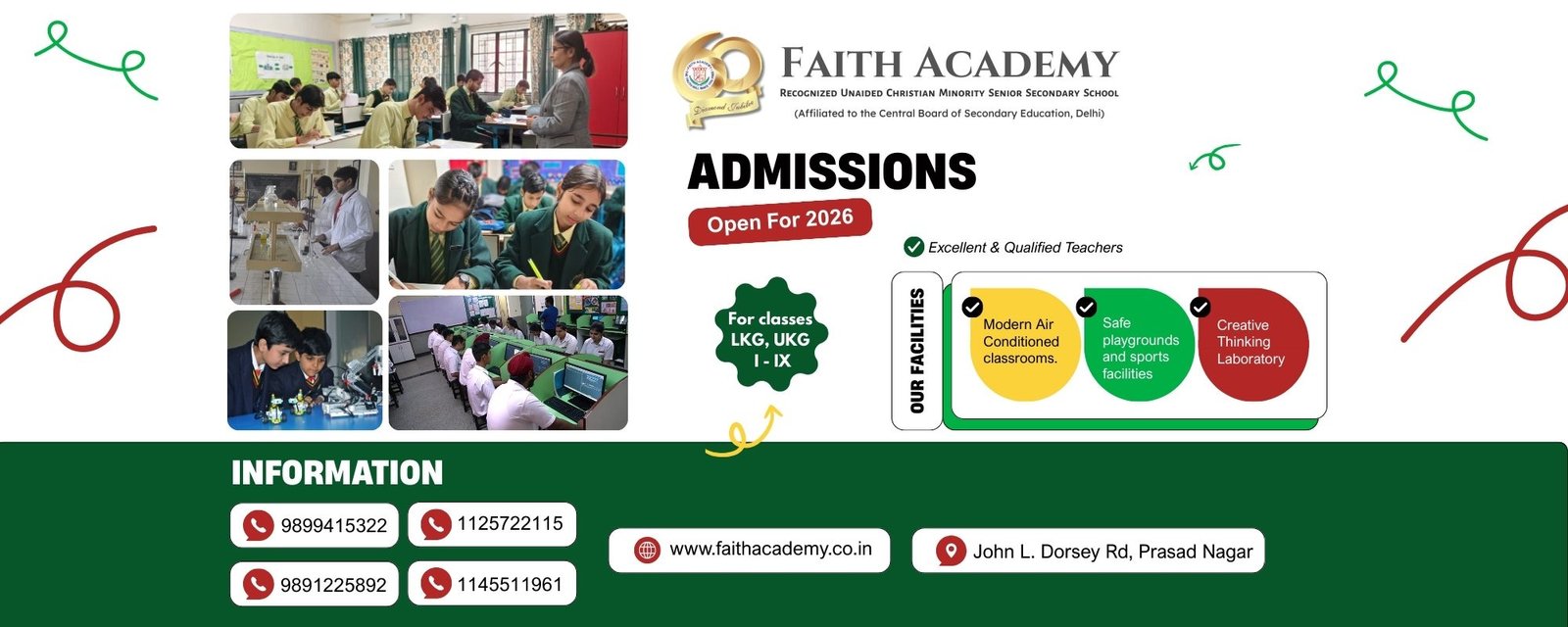 Blue & Yellow Simple School Admission Poster (2000 x 800 px)